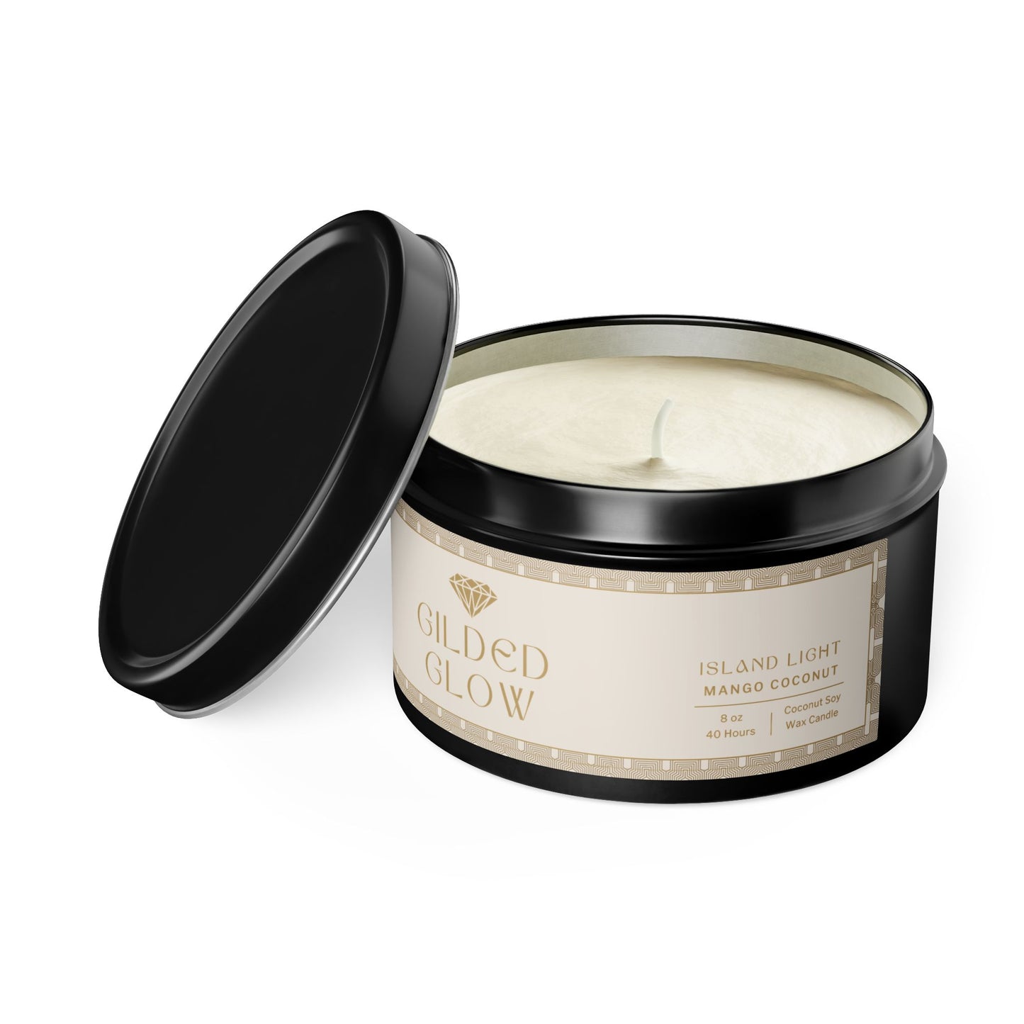 Gilded Glow Scented Candle - Island Light (Mango Coconut, 8 oz)