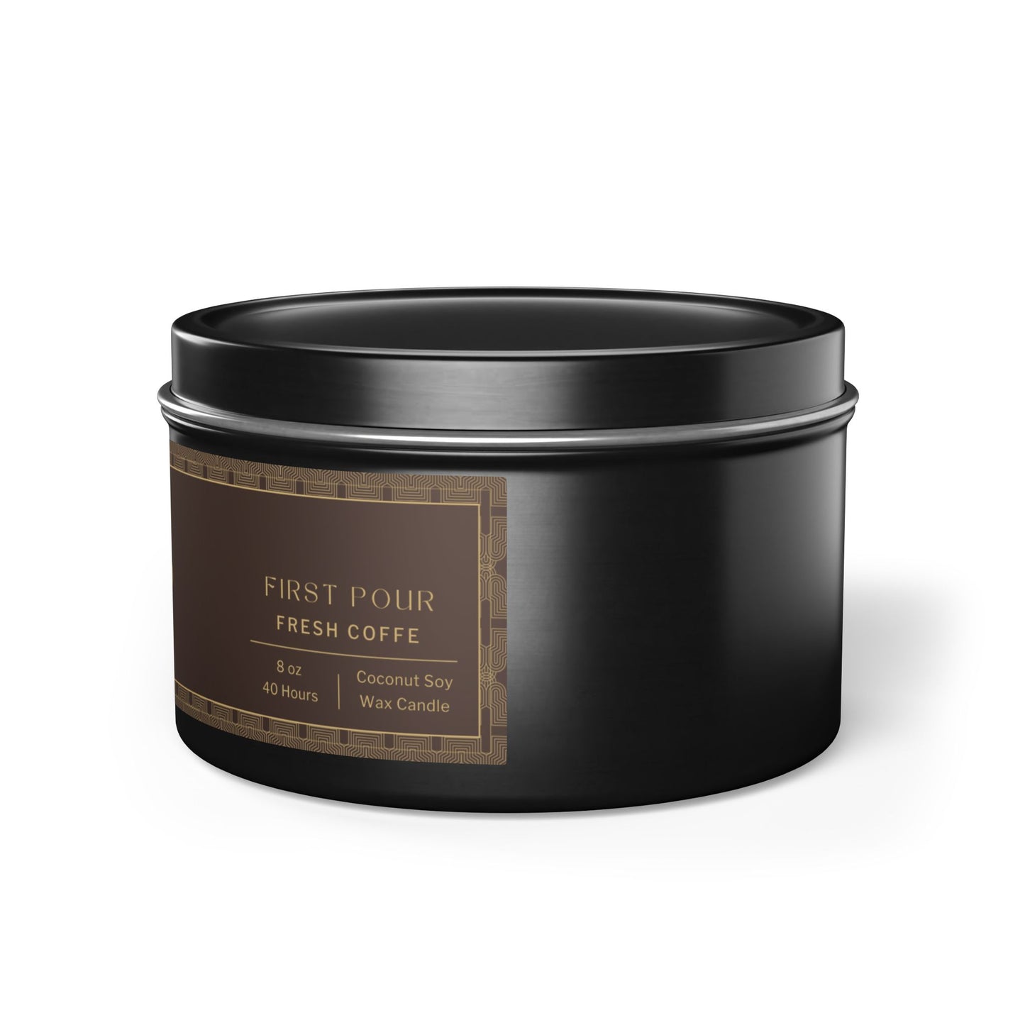 Gilded Glow Tin Candle - First Pour (Fresh Coffee, 8 oz)