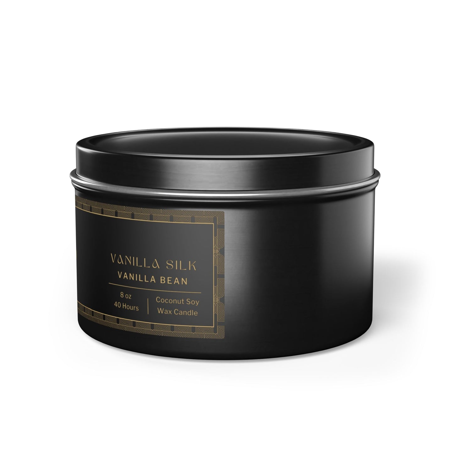Gilded Glow Tin Candle - Vanilla Silk (Vanilla & Bourbon, 8 oz)