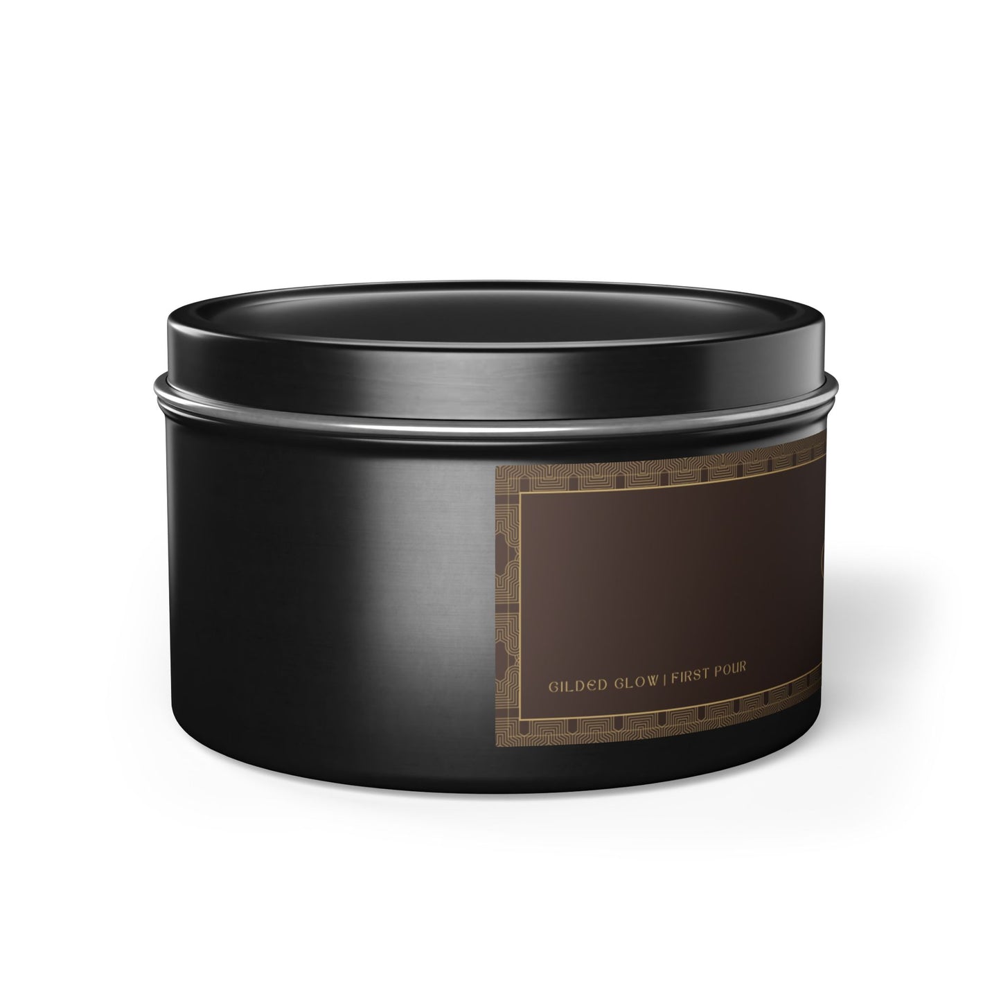 Gilded Glow Tin Candle - First Pour (Fresh Coffee, 8 oz)