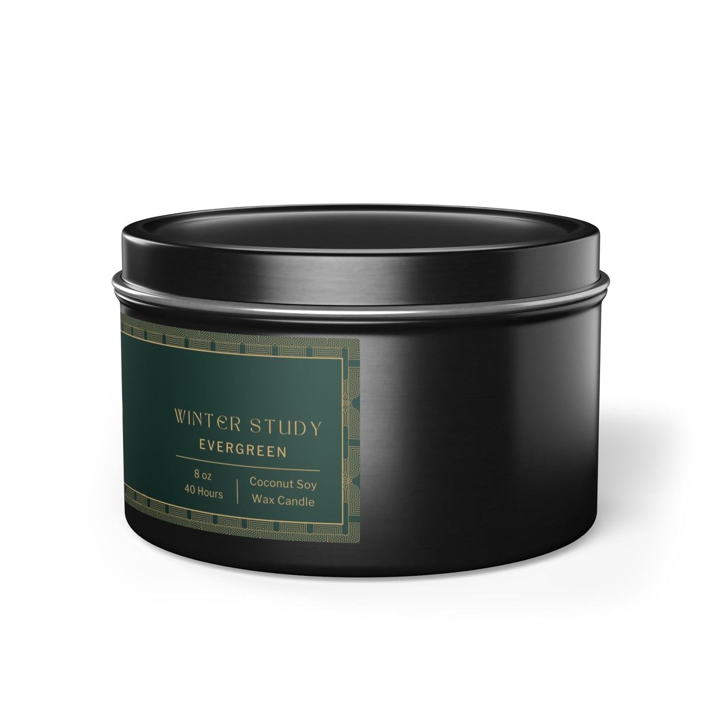 Gilded Glow Tin Candle - Winter Study (Evergreen, 8 oz)