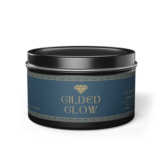Gilded Glow Scented Candle - Spa Retreat (Fresh Citrus & Soft Florals, 8 oz)